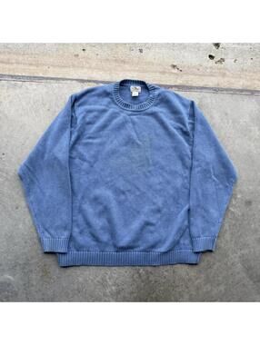 Vintage LL Bean Men’s blue knit sweater cotton 2XL